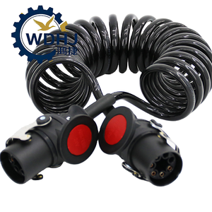 Custom Heavy Duty 7 Way Trailer Cable New Electrical Coiled ABS Wire Spring Towing Wire Parts & Accessories for Trailers